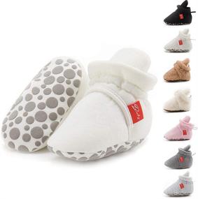 img 4 attached to 👶 Cotton Cozy Baby Booties: Non Skid Soft Sole Ankle Boots for Boys and Girls - Grippers Slippers Socks Included!