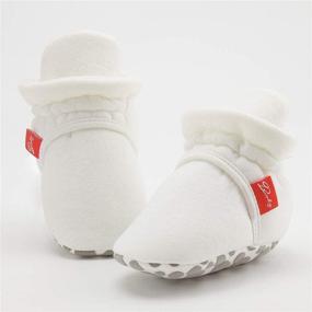 img 1 attached to 👶 Cotton Cozy Baby Booties: Non Skid Soft Sole Ankle Boots for Boys and Girls - Grippers Slippers Socks Included!