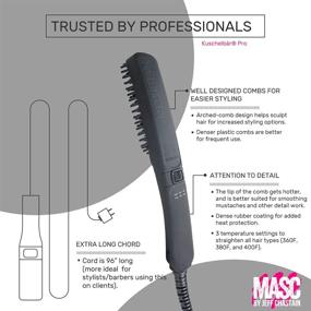 img 3 attached to 🔥 KUSCHELBÄR PRO Heated Beard Straightener Brush by MASC Jeff Chastain - Enhanced Styling with Arched Comb, Longer Cord, 3D Heated Plate, 3 Temperature Settings, Auto Turn-Off