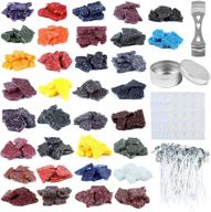 🕯️ candle making supplies - 34 color wax dye flakes with candle wicks, stickers, wick holder, and tinplate can - perfect for diy candle dyes and wax for candle making logo