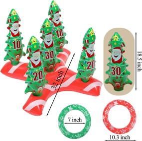 img 2 attached to 🦌 Inflatable Reindeer Antlers Ring Toss Game - Christmas Party Games, 2 Sets with 2 Antlers, 16 Rings, and 2 Red Noses