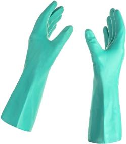 img 3 attached to 🧤 Tusko Products XL Nitrile Rubber Cleaning Gloves - Latex Free, Vinyl Free, Reusable Household Dishwashing Gloves (1 Pair)