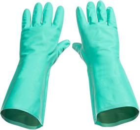 img 4 attached to 🧤 Tusko Products XL Nitrile Rubber Cleaning Gloves - Latex Free, Vinyl Free, Reusable Household Dishwashing Gloves (1 Pair)