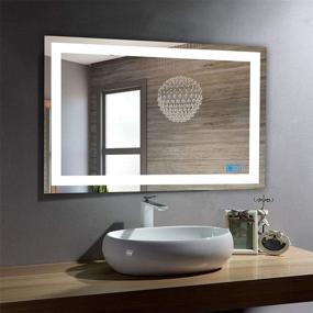 img 4 attached to 🔆 GLLAVORI 32x24 Inch LED Lighted Wall Mounted Bathroom Vanity Mirror: High Lumen, Adjustable Color Temperature, Anti-Fog, Dimmable, Vertical/Horizontal, Waterproof