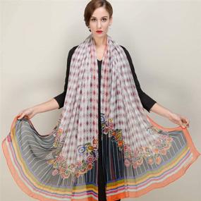 img 2 attached to 🧣 Шарфы из чистого шелка DANA XU Pashmina: роскошный большой размер для женщин, также можно использовать как платок и маску.