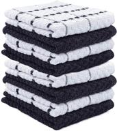 👉 ultimate value pack: avalon kitchen dish towels set of 14 - premium 15x25 inches - highly absorbent and durable tea towels for multipurpose use in kitchen and home (black) logo