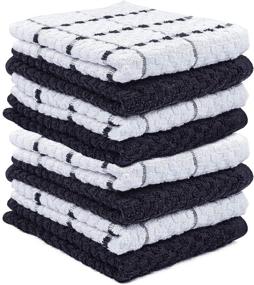 img 4 attached to 👉 Ultimate Value Pack: Avalon Kitchen Dish Towels Set of 14 - Premium 15x25 Inches - Highly Absorbent and Durable Tea Towels for Multipurpose Use in Kitchen and Home (Black)