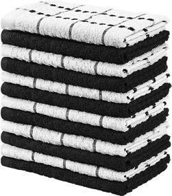 img 3 attached to 👉 Ultimate Value Pack: Avalon Kitchen Dish Towels Set of 14 - Premium 15x25 Inches - Highly Absorbent and Durable Tea Towels for Multipurpose Use in Kitchen and Home (Black)