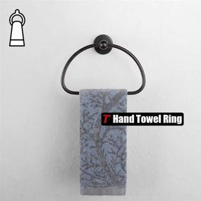 img 2 attached to Oil Rubbed Bronze JQK Towel Ring - Stainless Steel Half Ring Towel Holder for Bathroom, 7 Inch Wall Mount ORB TR160-ORB