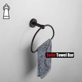 img 1 attached to Oil Rubbed Bronze JQK Towel Ring - Stainless Steel Half Ring Towel Holder for Bathroom, 7 Inch Wall Mount ORB TR160-ORB