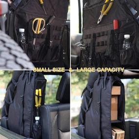 img 2 attached to 🏎️ Enhance your Jeep Wrangler JK TJ LJ & Unlimited 4-Door: Roll Bar Storage Bag Cage with Multi-Pockets, Organizers & Cargo Tool Kits (1997-2018)