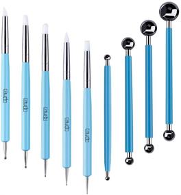 img 4 attached to Caydo 9-in-1 Stylus Set - 5 Dual-Purpose Silicone and Ceramic Clay Tools, 4 Metal Ball Tools
