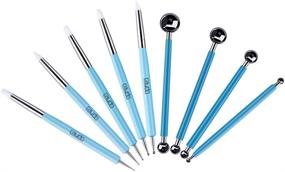 img 3 attached to Caydo 9-in-1 Stylus Set - 5 Dual-Purpose Silicone and Ceramic Clay Tools, 4 Metal Ball Tools