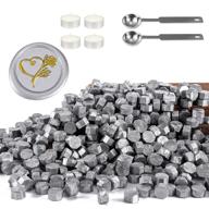 🔐 yoption 360 pcs silver octagon sealing wax beads kit with 4 candles and melting spoon - perfect for wax seal stamp logo