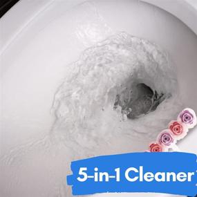 img 2 attached to 🚽 Air Jungles 5-in-1 Automatic Toilet Rim Hanger: Clear, Lavender Scent, Quick Foaming Cleanser | Odor Eliminator | 4 Weeks Refreshing Clip