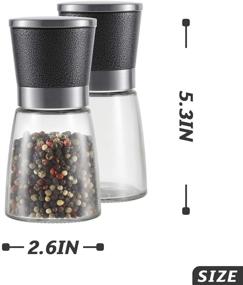 img 3 attached to VEVOK CHEF Salt and Pepper Grinder - Elegant Stainless Steel Shaker with Adjustable Ceramic Mill - Premium Home Chef Gift