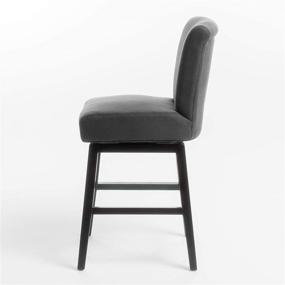 img 2 attached to 🪑 High-Quality Christopher Knight Home Tracy Fabric Swivel Barstool in Dark Charcoal - Stylish and Functional