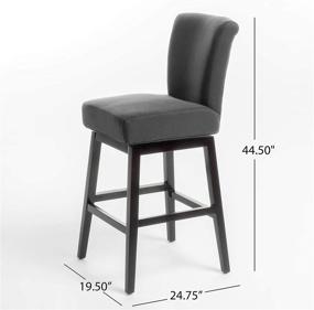 img 3 attached to 🪑 High-Quality Christopher Knight Home Tracy Fabric Swivel Barstool in Dark Charcoal - Stylish and Functional