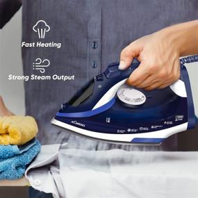 img 2 attached to 🔌 AEMEGO Lightweight Portable Steam Iron - Non-Stick Ceramic Soleplate, Anti-Drip, Self-Clean, Auto-Off - Ideal for Home and Travel