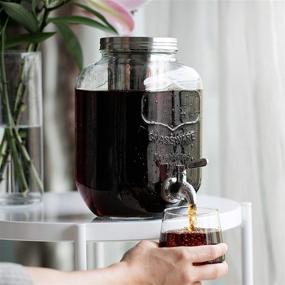 img 2 attached to ☕ Холодный кофейник для заварки кофе в стиле Cold Brew, 1 галлонный стеклянный диспенсер для напитков, Аппарат для заварки ледяного чая, Карафа, Диспенсер для напитков, Система Cold Brew - BTaT