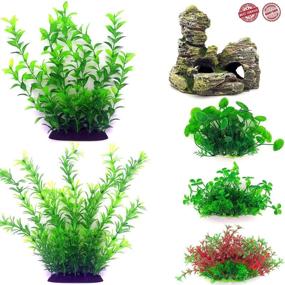 img 4 attached to Enhance Your Fish Tank's Beauty with Professional Small Artificial Aquarium Plants - 6-Pack Hydroponic Plastic Decorations