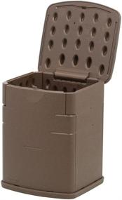 img 3 attached to 📦 Resin Weather Resistant Outdoor Garden Storage Deck Box by Rubbermaid Mini in Mocha