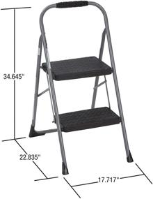 img 3 attached to 🪜 COSCO Gray Folding Step Stool with Rubber Hand Grip - Two Step Big Step 11308PBL1E