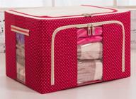 📦 jjmg polka dots oxford cloth steel frame storage box with see-through window - red, 66l 20"x16"x13" (2) logo