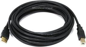 img 2 attached to Monoprice USB-кабель A-B длиной 15 футов (золотистое покрытие, 28/24AWG) - черный