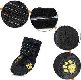 img 3 attached to 🐾 Waterproof Dog Boots Anti-Skid Petsoigné Reflective Strap Winter Snow Boots Paws Protector for Small, Medium, Large Dogs