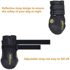 img 2 attached to 🐾 Waterproof Dog Boots Anti-Skid Petsoigné Reflective Strap Winter Snow Boots Paws Protector for Small, Medium, Large Dogs