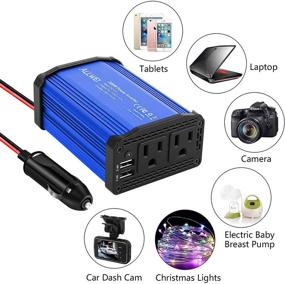 img 3 attached to 🔌 300W Car Power Inverter DC 12V to 110V AC Converter with Dual USB Charging Ports - Blue