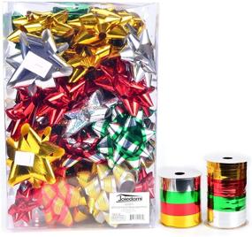 img 1 attached to 🎁 JOYIN 48 Self-Adhesive Bows with 8 Rolls of Curling Ribbons for Christmas Decoration, Bows, Baskets, Wine Bottles, Gift Wrapping and Presentation