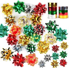 img 3 attached to 🎁 JOYIN 48 Self-Adhesive Bows with 8 Rolls of Curling Ribbons for Christmas Decoration, Bows, Baskets, Wine Bottles, Gift Wrapping and Presentation