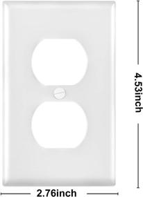 img 3 attached to 🔌 10 Pack White Electrical Outlet Cover Wall Plate Kit | Standard 1-Gang 4.50" x 2.76" Size | Electric Receptacle Plug Covers | Wall Plates for Outlets
