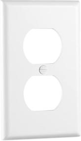 img 1 attached to 🔌 10 Pack White Electrical Outlet Cover Wall Plate Kit | Standard 1-Gang 4.50" x 2.76" Size | Electric Receptacle Plug Covers | Wall Plates for Outlets