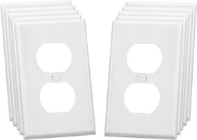 img 4 attached to 🔌 10 Pack White Electrical Outlet Cover Wall Plate Kit | Standard 1-Gang 4.50" x 2.76" Size | Electric Receptacle Plug Covers | Wall Plates for Outlets