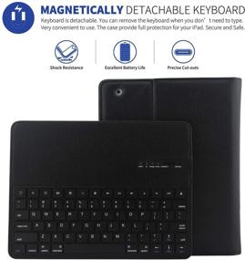 img 3 attached to iPad Case with Keyboard 4th 3rd 2nd Generation, YMH Leather Stand Detachable Wireless Bluetooth Keyboard Sturdy Multi-Angle Magnetic Folio Cover Case for Apple iPad 4 / iPad 3 / iPad 2 Tablet - Black