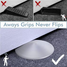 img 3 attached to 🔒 3 Pack Door Stopper - Low-Profile All-Purpose Circular Door Stop for Holding Doors Open Easily - Non-Intrusive All Grip Design for Doors and Surfaces - Black (3 Pack)