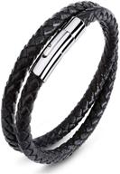 🧔 reizteko men's braided bracelets magnetic wristband: fashionable accessories for men logo
