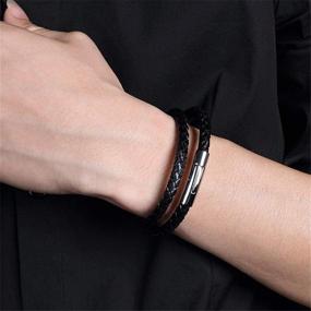 img 1 attached to 🧔 Reizteko Men's Braided Bracelets Magnetic Wristband: Fashionable Accessories for Men