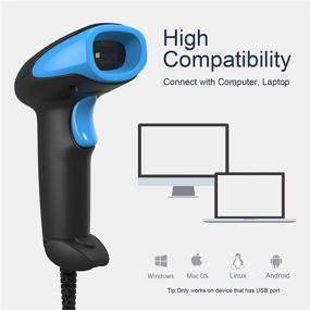 img 2 attached to NADAMOO 2D Barcode Scanner: Handheld Wired Bar Code Reader for Store, Supermarket, Warehouse Inventory - Automatic CMOS Image Scanner with Screen Scan Support