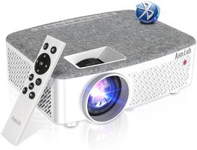 img 4 attached to 🎥 High-Definition Outdoor Movie Projector: 1080P Supported with Bluetooth, Huge 200" Display, 200 ANSI - 7500 Lumens - Perfect for TV Stick, Video Games, Phone, USB, HDMI, VGA, AV, TF, AUX Connectivity