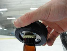 img 4 attached to 🏒 Authentic Hockey Puck Bottle Opener: Buffalo BottleCraft USA, with American Flag Design, Magnetic Cap Catcher, Coaster Included