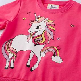 img 3 attached to Toddlers Sweater Cartoon Unicorn Round Collar