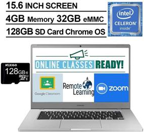 img 1 attached to 2021 Samsung Chromebook 4+ 15.6 Inch Laptop: FHD Display, Intel Celeron, 4GB RAM, 32GB Storage + NexiGo 128GB MicroSD Card Bundle