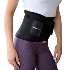 img 1 attached to 🏋️ RiptGear Back Brace - Effective Back Pain Support for Men and Women - Lumbar Relief for Lower Back Pain, Hip Pain, Herniated Disc, and Sciatica - Size: Large, Color: Black