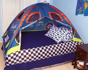 img 3 attached to Pacific Play Tents 19710 Kids Rad Racer Bed Tent Playhouse - Twin Size, Yellow: Transform Bedtime into Exciting Adventures!