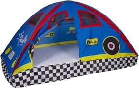 img 4 attached to Pacific Play Tents 19710 Kids Rad Racer Bed Tent Playhouse - Twin Size, Yellow: Transform Bedtime into Exciting Adventures!