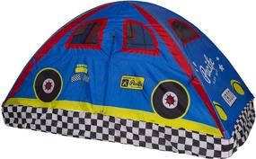 img 2 attached to Pacific Play Tents 19710 Kids Rad Racer Bed Tent Playhouse - Twin Size, Yellow: Transform Bedtime into Exciting Adventures!